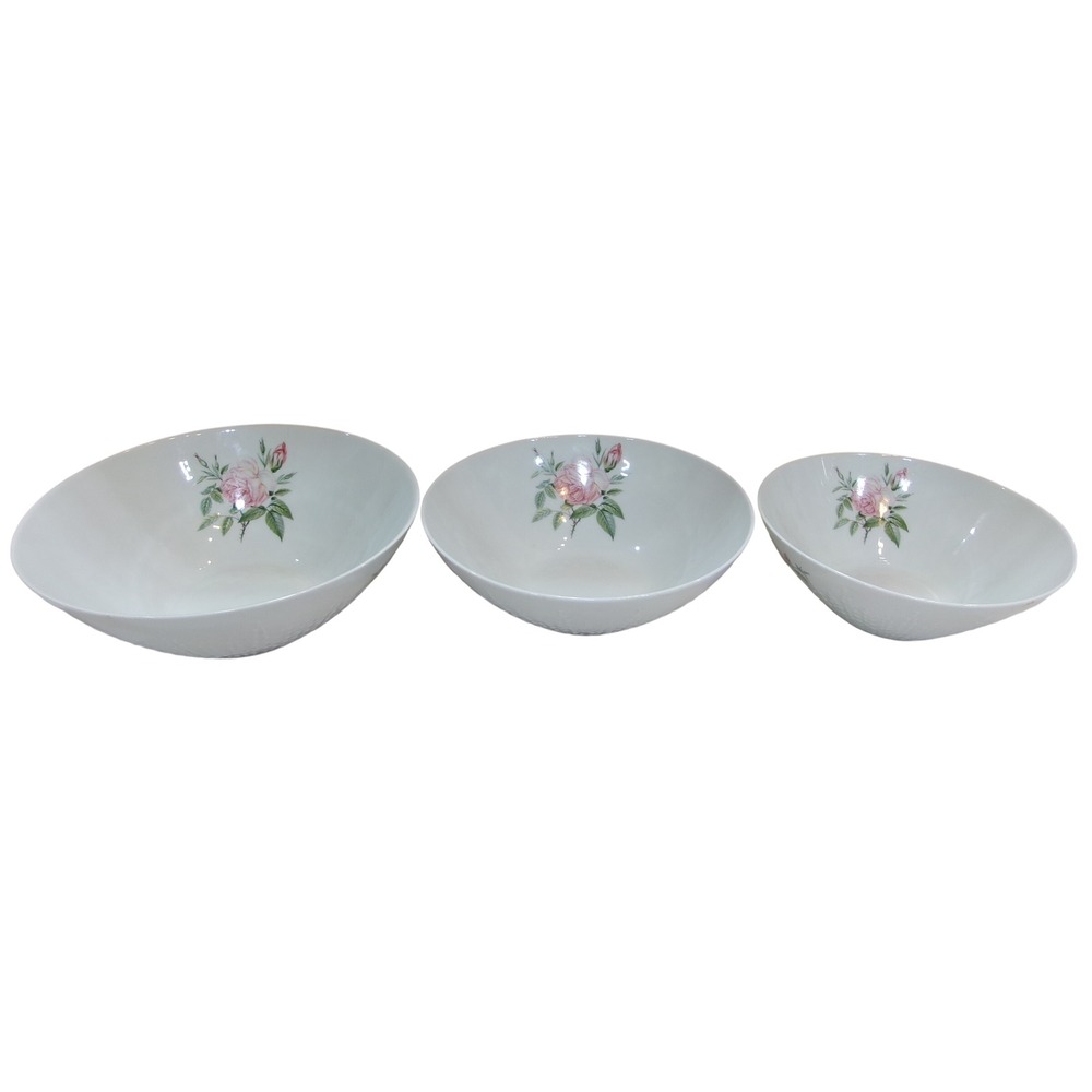 Set of 3 Hutschenreuther Germany Rose Rosita Porcelain Nesting Serving Bowls